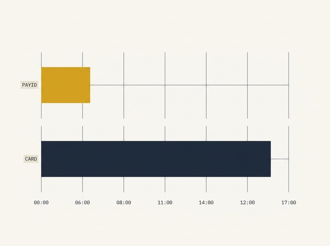 A minimalist data-journalism illustration showing two contrasting horizontal bar chart elements — one mustard-coloured labelled with a short bar, another dark navy with a longer bar — set against an off-white background with faint navy gridlines, in the Our World in Data or Financial Times editorial style