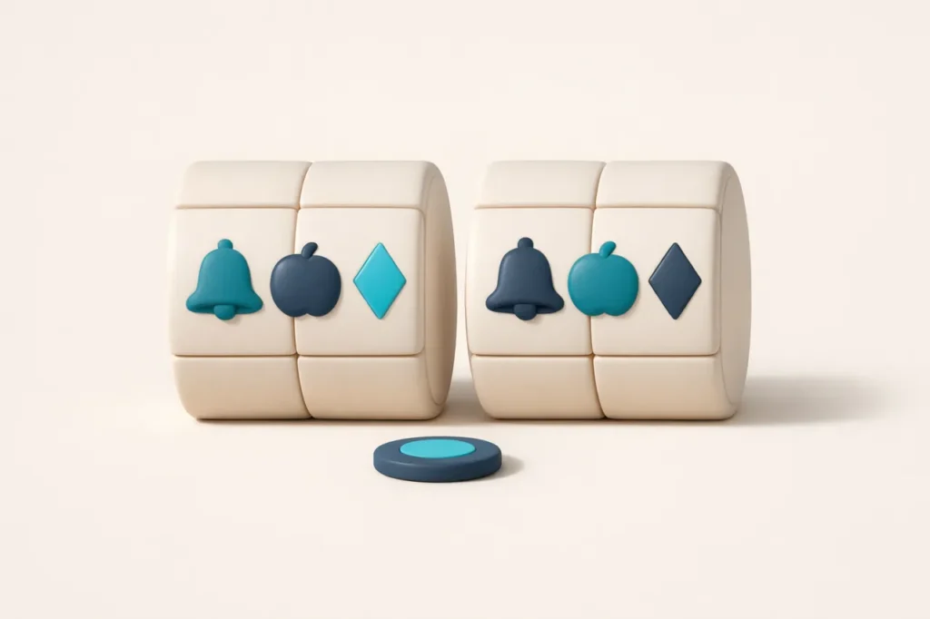 PayID pokies games clay reels with abstract symbols and casino chip